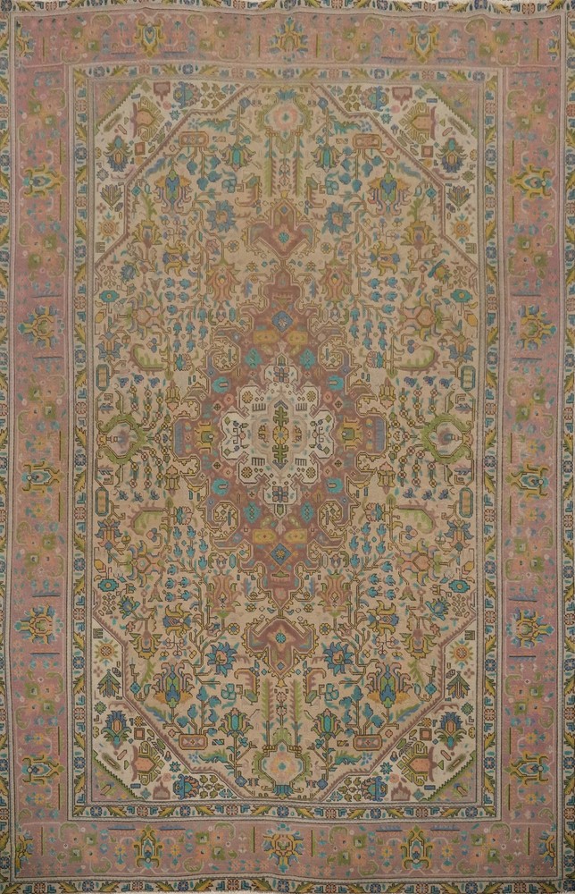 Vintage Geometric Traditional Hand-made Living Room Area Rug Wool Carpet 9x13