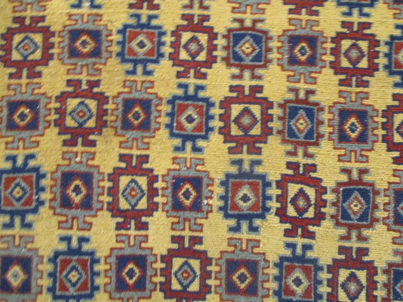 ESTATE 10' FEET RUNNER Allover Pattern Handmade Kilim Flat Wool Rug 582978 gallery