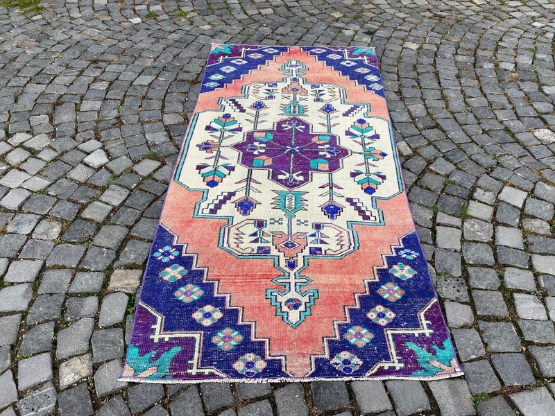 Area rug, Turkish rug, Vintage rug, Handmade rug, Wool rug Carpet | 3,4 x 7,1 ft gallery