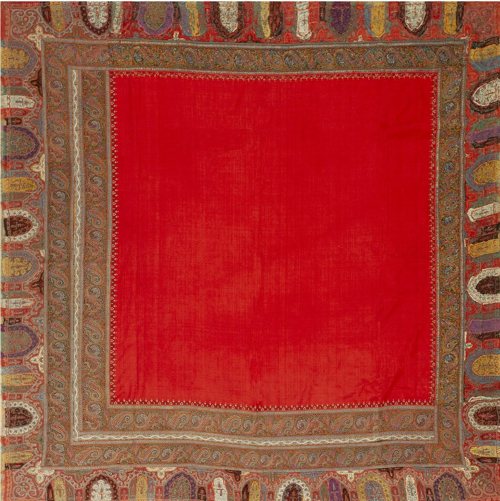 3X5 Antique Indian Shawls Wool Area Rug 1925