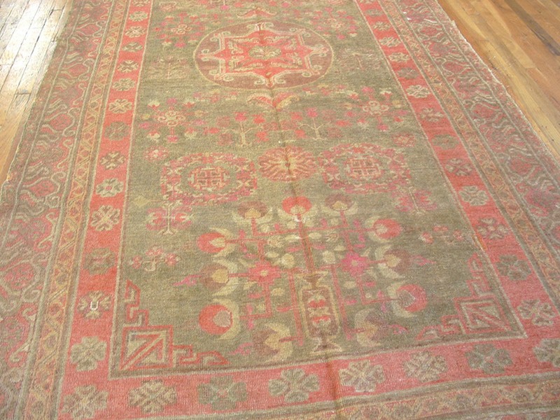 5'x11' Antique East Turkestan Wide Hallway Gallery Size Wool Khotan Rug gallery