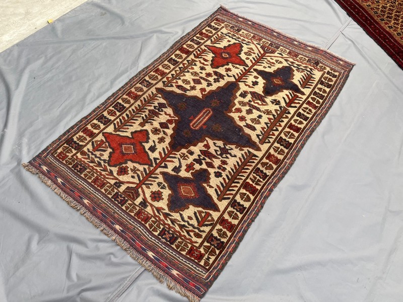 Afghan Vintage Berjesta Geometric Rug 4x6 Hand Knotted Turkmen Kilim Area Carpet gallery