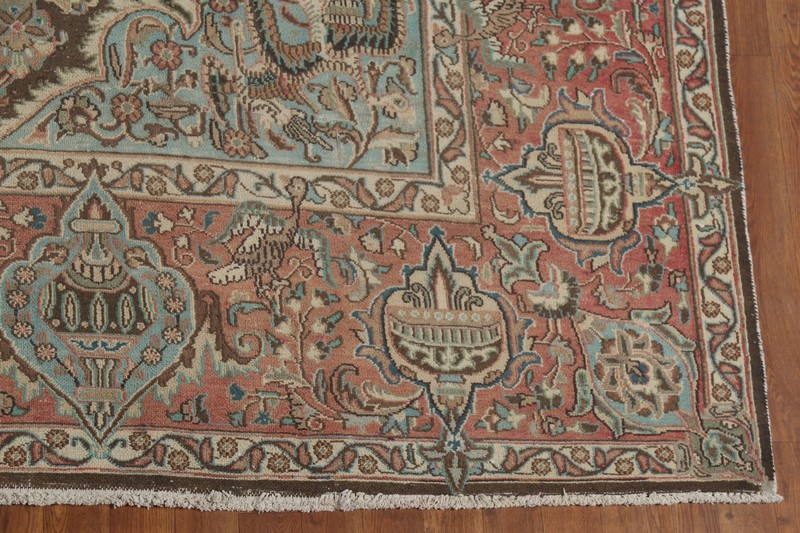 Vintage Brown Floral Area Rug 10x13 Hand-knotted Wool Carpet for Living Room gallery