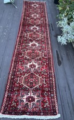 2’4”X 9’10” ANTIQUE HANDMADE RUST FIELD ORIENTAL RUG RUNNER
