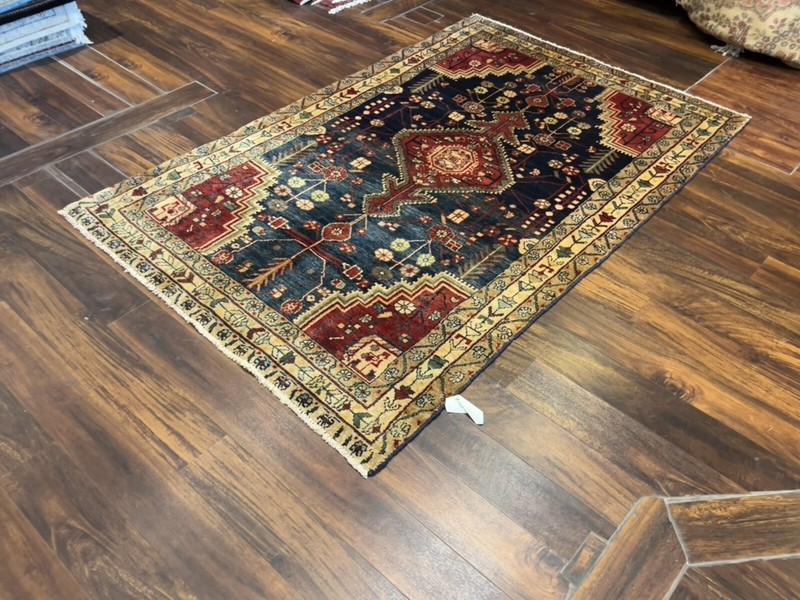 S.Antique Hand Knotted Vintage Village Tribal Geometric Area Rug 4’2”x6’4”,3019 gallery
