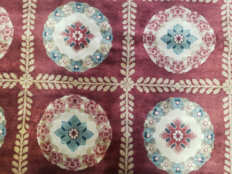 Nepali Aubusson Panel Rug 6x9 Soft Wool Handmade Vintage Tibetan Carpet Red Nice gallery