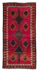 Vintage Hand-Knotted Carpet 4’2″ x 8’0″ Traditional Oriental Wool Area Rug