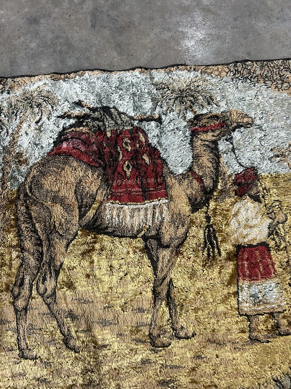 Velvet Tapestry Wall Hanging Rug Vintage Middle Eastern Arabic Desert Camel gallery