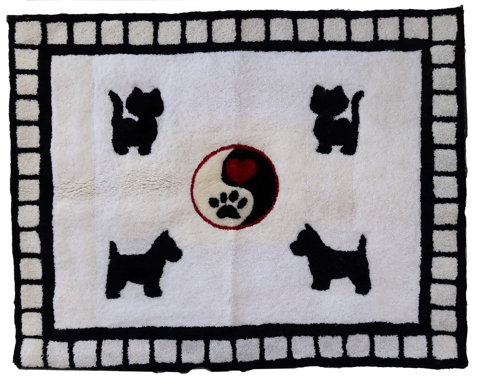 Handmade contemporary ORA French hooked rug 3' x 3.7' (93cm x 115cm), 2021 - 1C8 gallery