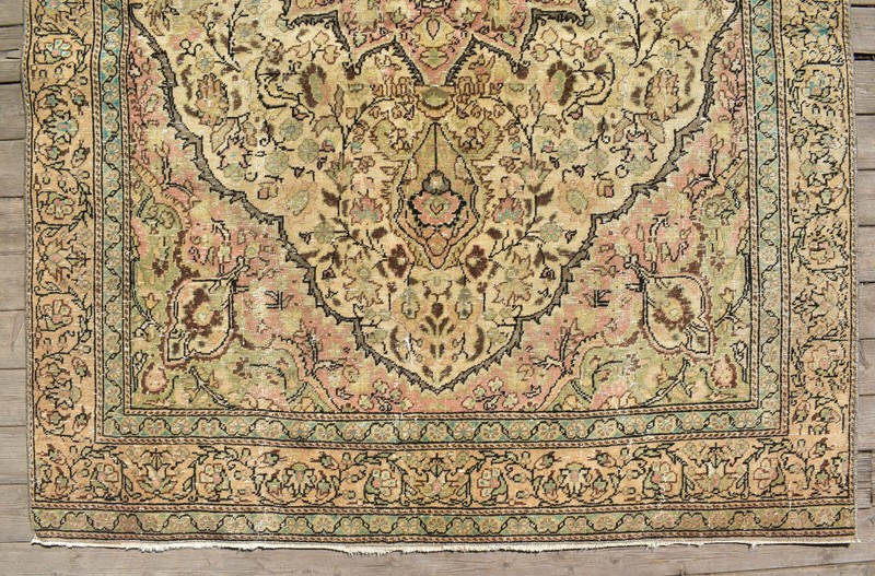 Turkish Rug 64''x55'' Bunyan Carpet Vintage 165x140cm Floral Decor Rug 5x4 gallery