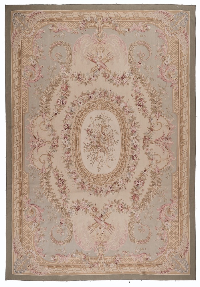 Fine Hand Woven Aubusson late 19th Century 100% Wool, 10x14