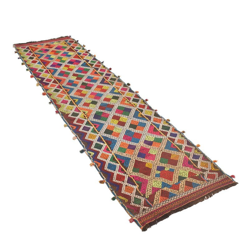 Handmade Persian Style Hallway Runner Vintage Oriental Carpet 8.5x2.2ft gallery