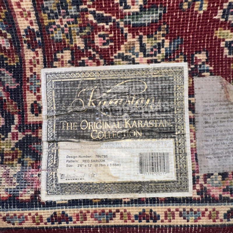 Karastan Runner Red Sarouk 700-785 Multicolor Panel Wool Karastan 717 2'6" x 12' gallery