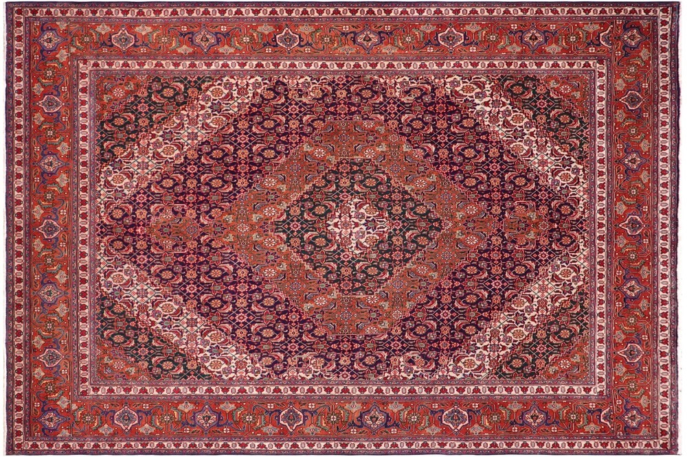 Exceptional Hand-Knotted Wool Area Rug - Stepped Diamond Medallion 10'0" x 12'7