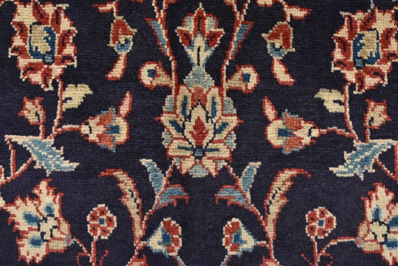 Vintage Oriental Runner 3’7” x 9’11” Blue Wool Hand-Knotted Oriental Rug gallery