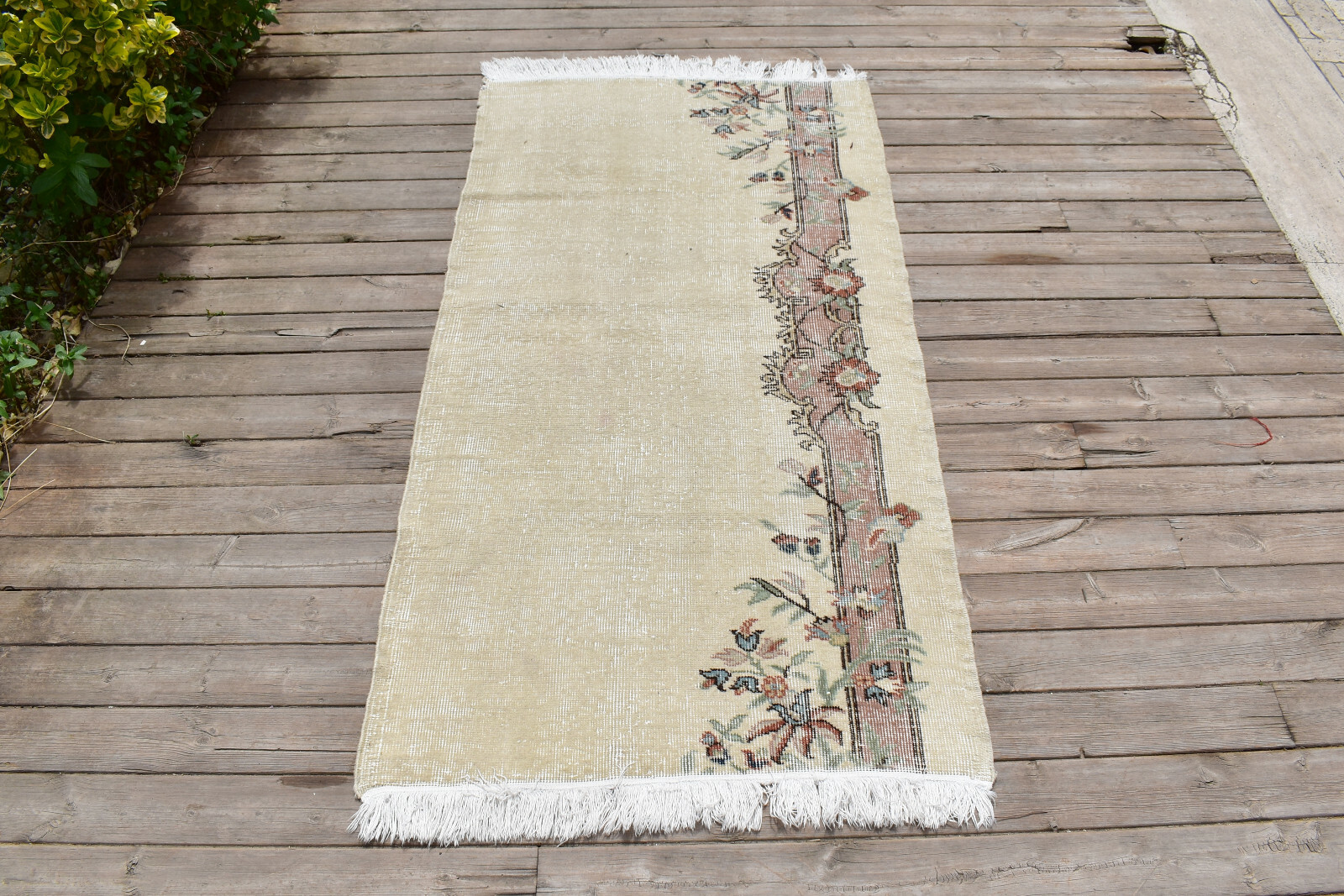 Turkish Rug 31''x62'' Oushak Light Muted Color Primitive 2x5 Rug Carpet 81x158cm gallery