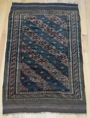 2’9″ x 4’9″ Antique Tribal Balouchh Hand Knotted Wool Green Amazing Rug