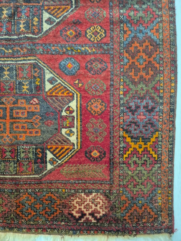 100 yo Antique Konya Cihanbeyli Hand-Knotted Runner Rug , 47x130" Fragment Rug gallery