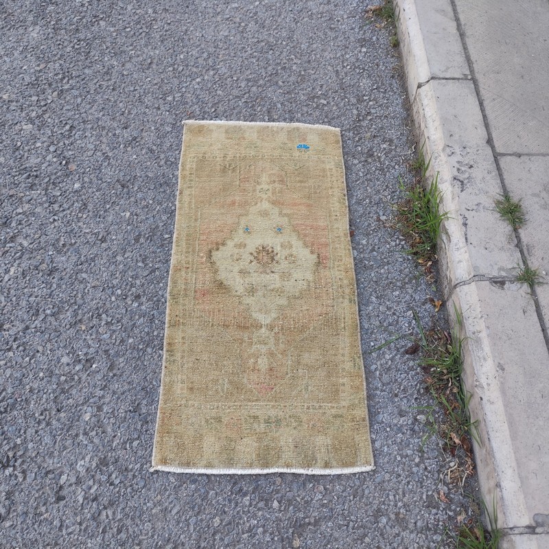 2x3 Turkish Vintage Small Rug 46 x 98 cm pop up colors Bath Mat 1.51 x 3.22 ft gallery