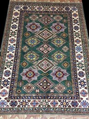 Rug Decorative Handmade Rug 6×8 Super Kazak Durable Kazakh GREEN PIX-28214