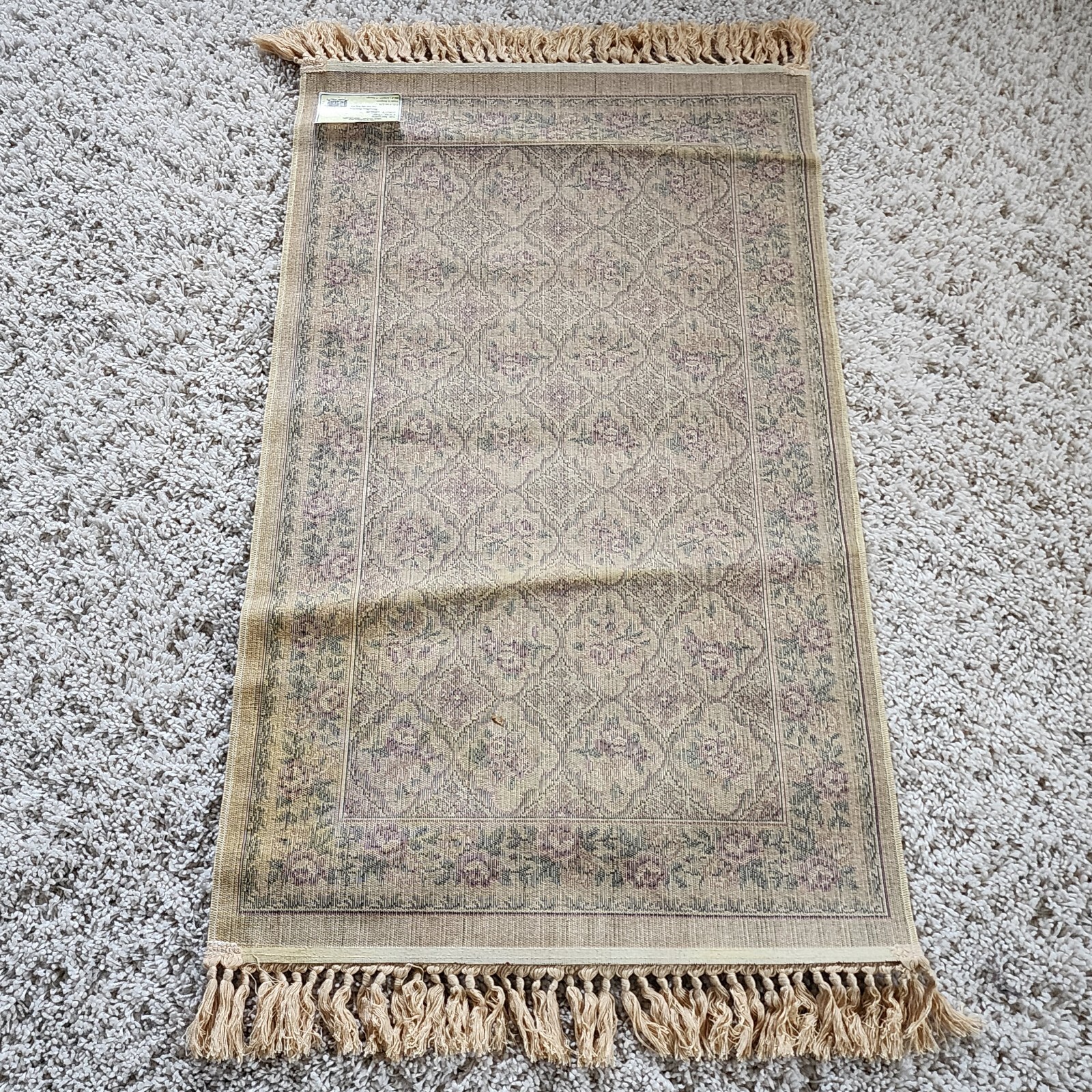 Vintage Verona Hand Knotted Fringe Rug Made In Belgium gallery