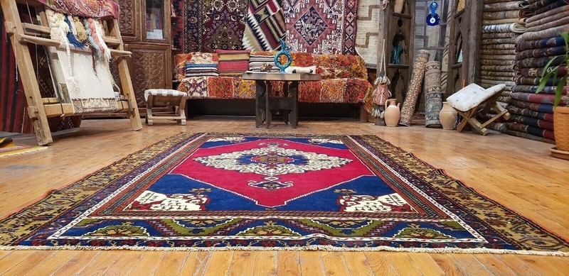 Rare Antique 1900-1939's Wool Pile Natural Dye Hand-Knotted Area Rug 5'x7'10" gallery