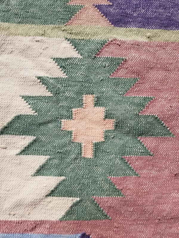 Vintage Traditional Handmade Scandinavian Wool Multicolor Kilim 8.3x5.9 ft gallery