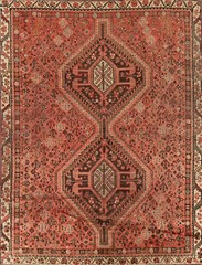 Tribal Geometric Vintage Rug 5×6 ft Hand-knotted Wool Carpet
