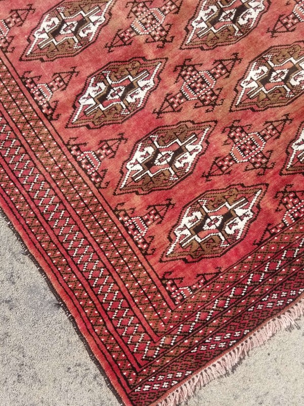 Vintage Distressed Hand Made Traditional Oriental Wool Brown Rug 6.2x4.4ft gallery
