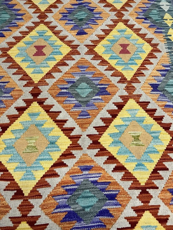 Vintage Kilim Traditional Hand Made Oriental Wool Kilim 4ft11inx3ft 155cmx104cm gallery