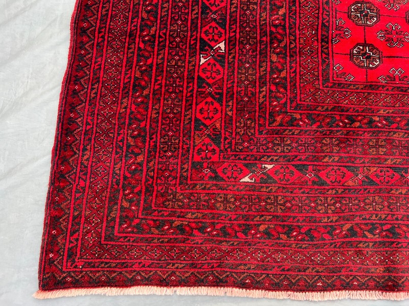 Antique Bukhara Rug 8x11 Afghan Hand Knotted Wool Red Turkmen Elephant Foot Rug gallery
