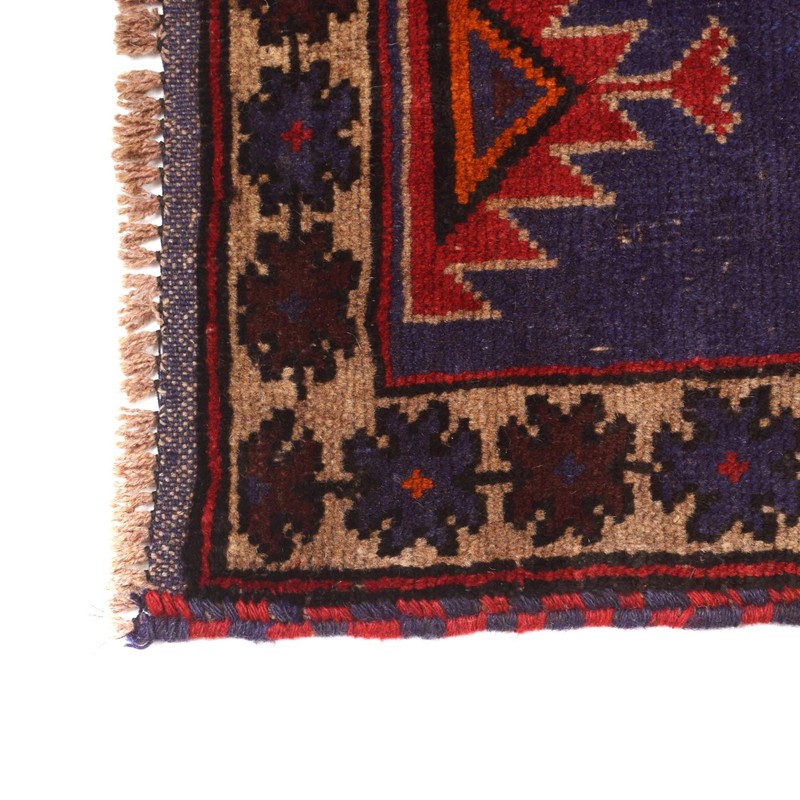 Balochi Rug Vintage Traditional Carpet 5.1x2.9 ft gallery