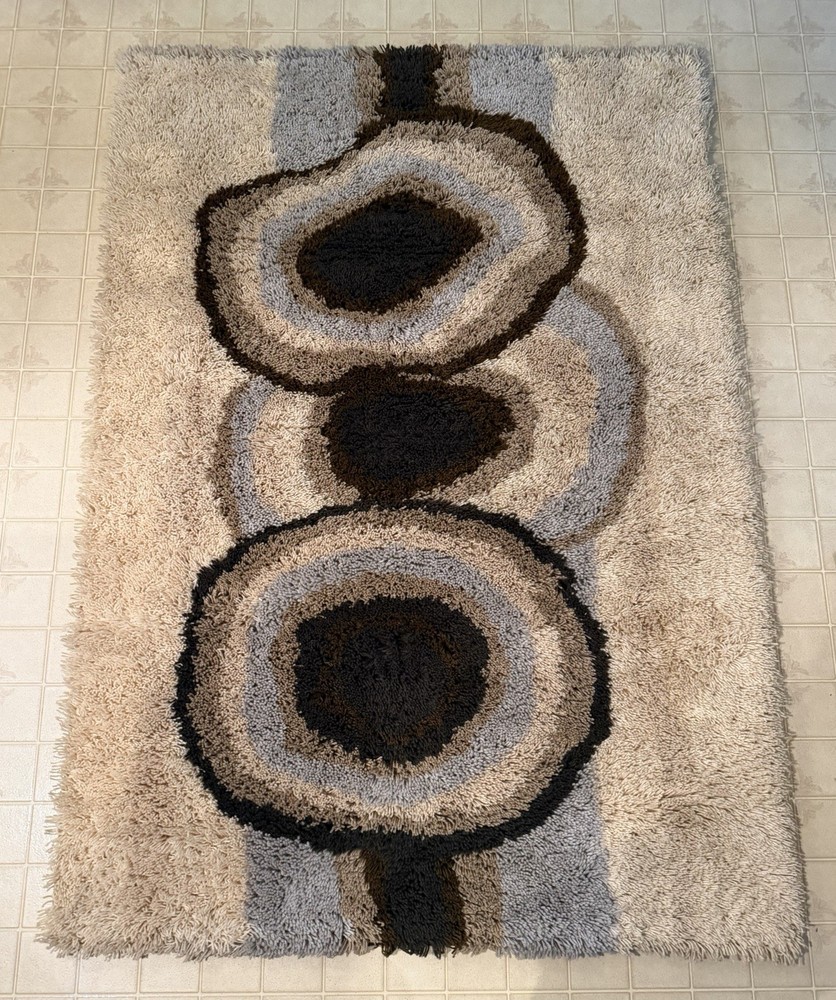 1970s Dania Taepper Era UNUSED Danish Ege Rya Deluxe Rug 4.7 x 6.7 Wool MCM