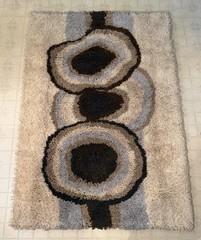 1970s Dania Taepper Era UNUSED Danish Ege Rya Deluxe Rug 4.7 x 6.7 Wool MCM