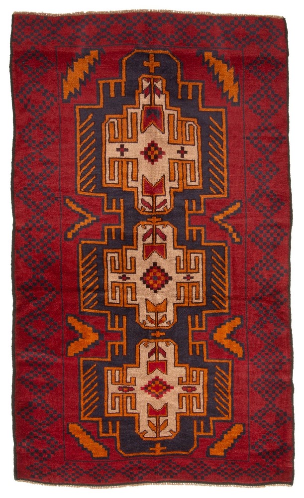 Vintage 3'8" x 6'4" Traditional Hand Knotted Vegetable Dye Wool Area Rug