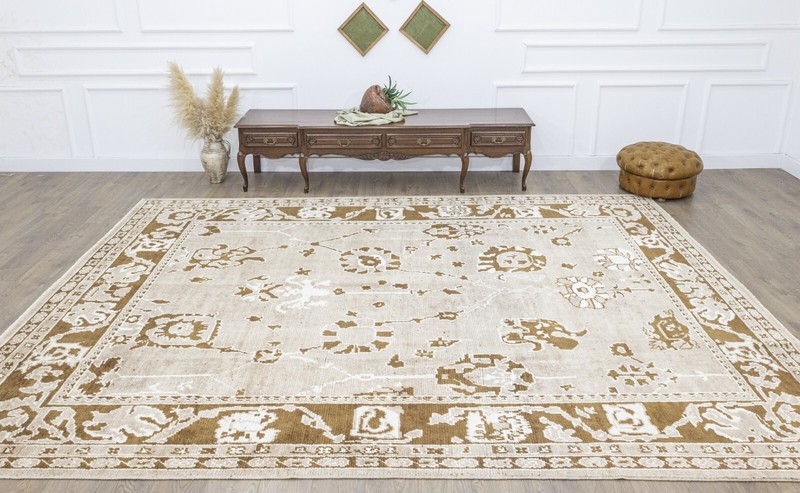 Modern Turkish Oushak Oversized Area Rug 9.7x12.9 ft New Hand-Knotted Carpet gallery