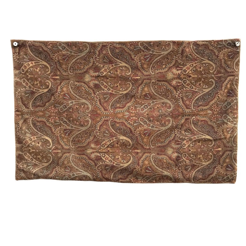 North Star Brown Wool & Cotton Paisley Wall Hanging - Rug 5 X 3 Handmade India gallery