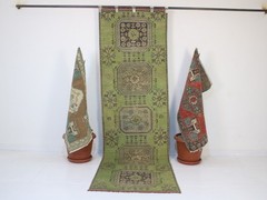 3×9 Ft Vintage Turkish Green Runner Rug 2’6″ x 8’5″ Handmade Wool Hallway Rug