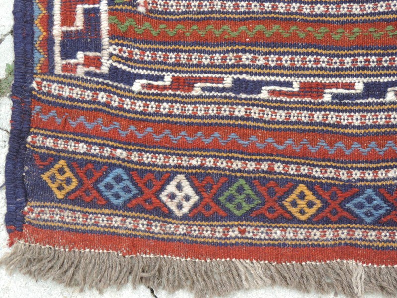4x8ft. Vintage Sumak Flatweave Tribal Wool Rug gallery