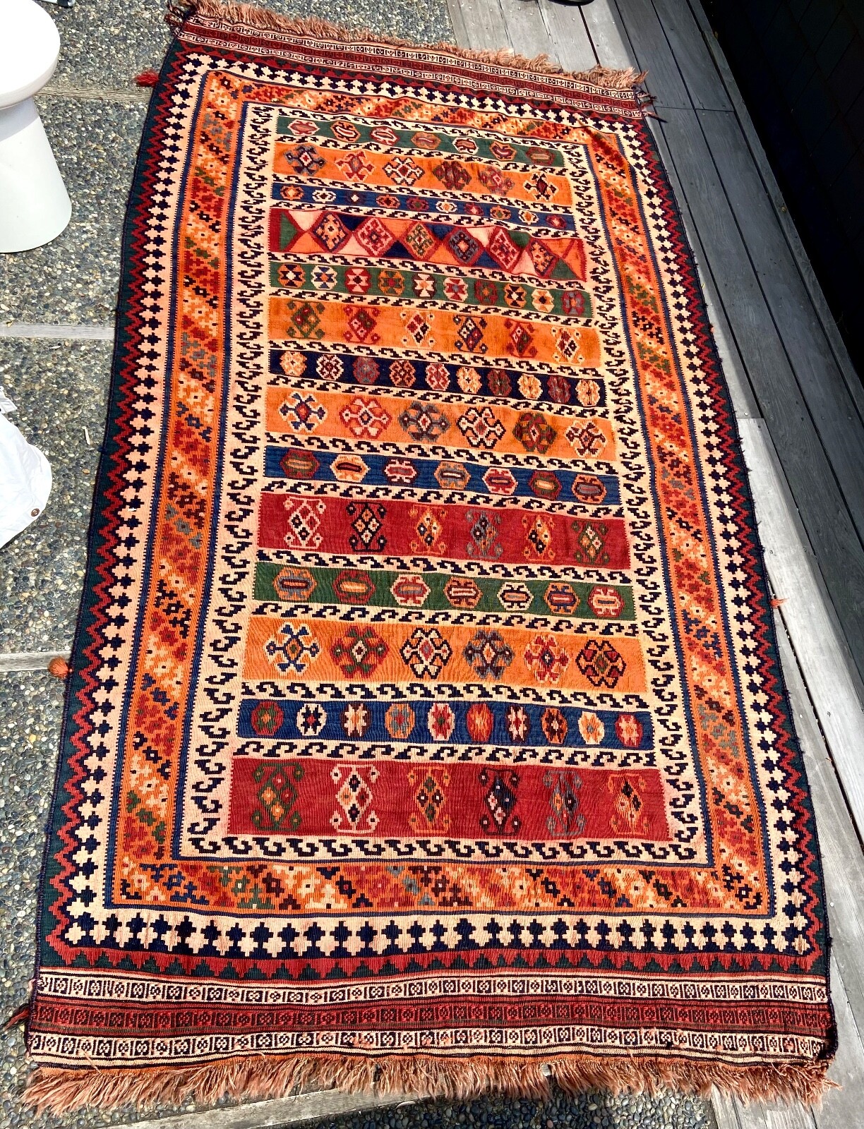 LARGE SHIRVAN ,GASHGAI, ORIENTAL KELIM gallery
