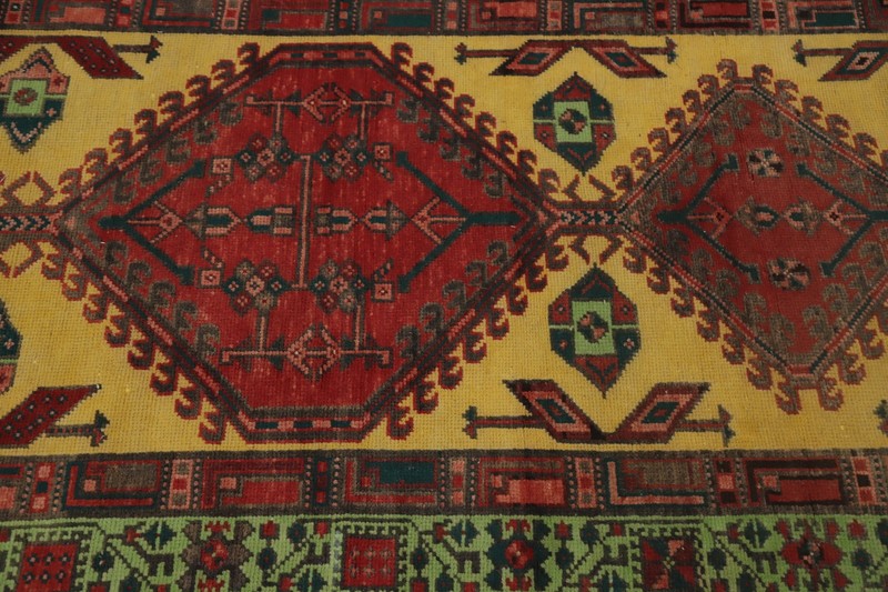 Gold/ Green Vintage Wool Traditional 11 ft Runner Rug Hand-knotted 3x11 ft gallery