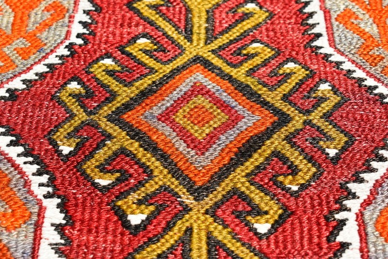 Fabulous Antique Sumac Kilim 1'4 X 3'1 ft Anatolian Dagger Model Sumac Kilim gallery