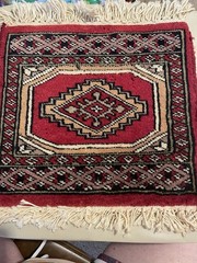 Vintage Small Wool Tribal Motifs Rug.