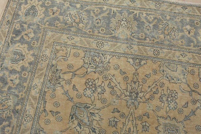 Tabrizi Rug 10′ x 12’2” Pink Wool Vintage Distressed Hand-Knotted Carpet gallery