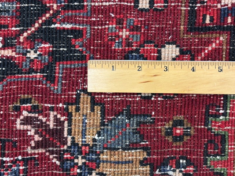 Vintage Heriz Rug 5x6 Hand Knotted Wool Oriental Red Geometric Tribal Area Decor gallery
