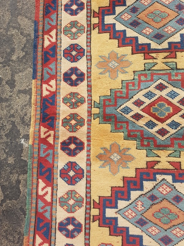 Vintage Hand Made Traditional Rug Oriental Wool Multicolor Carpet 135x91 cm gallery