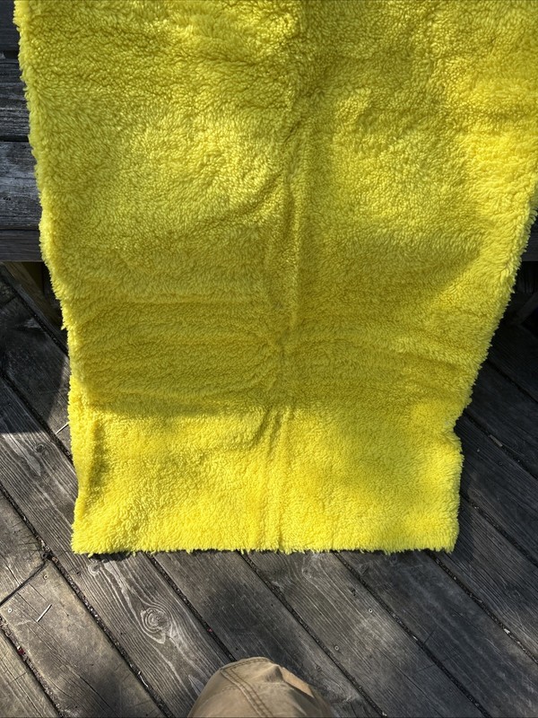 Vintage Jcpenney MCM Shag Rug 5 Feet By 9 Feet Neon Yellow New In Bag Beautiful gallery