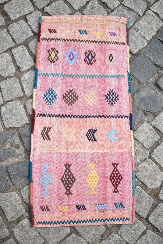 Kilim Pillow 1'4 x 2'9 ft.Vintage Anatolian Nomadic Cicim Kilim Pillow Original gallery