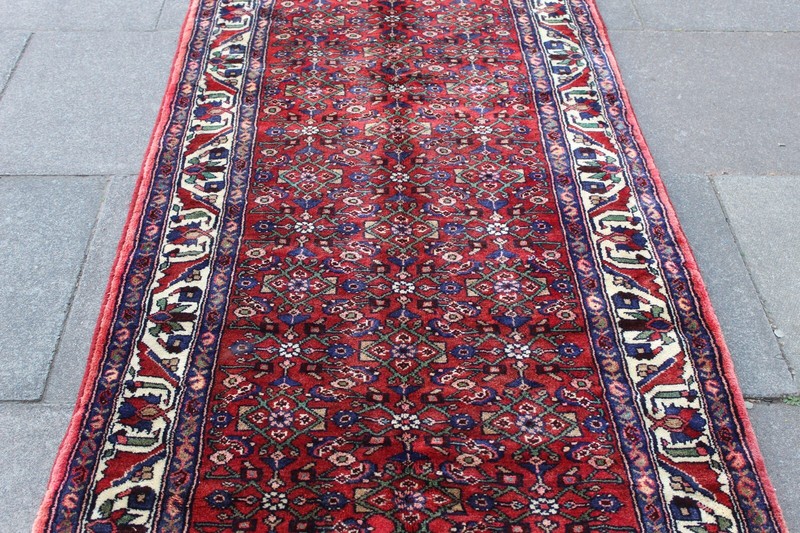 Vintage Traditional Hand Made Oriental Red Wool Long Corridor Runner 500x104cm gallery