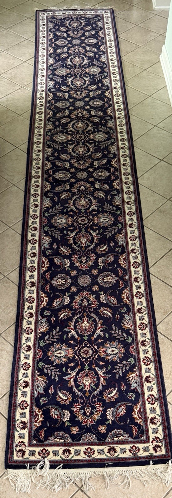 Handknotted Runner 15x2.5 Feet Excellent Condition/ Leather Stopper gallery